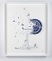 Rob Strati, Fragmented in Blue with Ships and Temples
2025, Broken plate, ink on paper