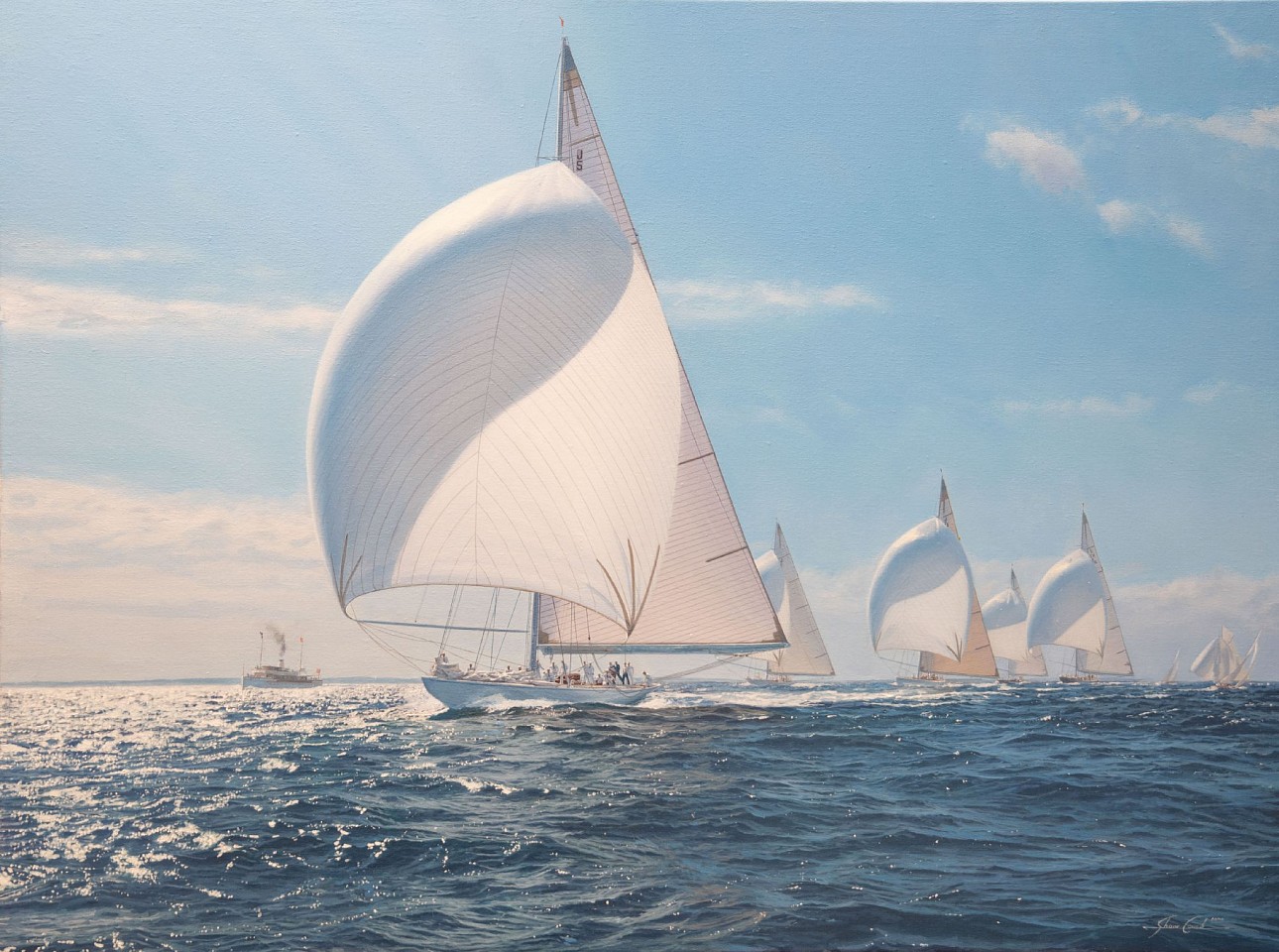 Shane Couch, Ranger Heads the Fleet, Buzzards Bay, 2025
oil on canvas, 30 x 40 in. (76.2 x 101.6 cm)
SC250704