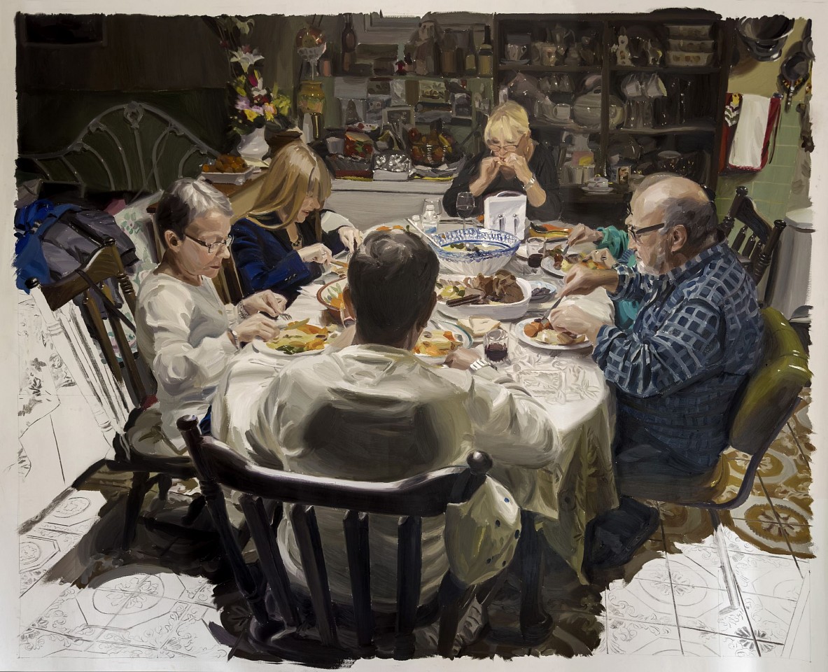 Michael de Brito, A Familia, 2025
oil and charcoal on canvas, 66 x 79 in. (167.6 x 200.7 cm)
MDB250901