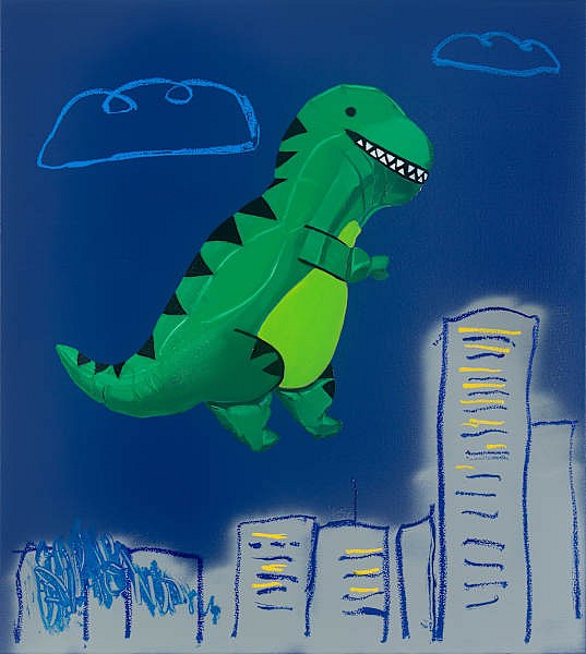 Adam S. Umbach, Floaty Monster (Blue), 2025
oil and acrylic on canvas, 40 x 36 in. (101.6 x 91.4 cm)
AU250901