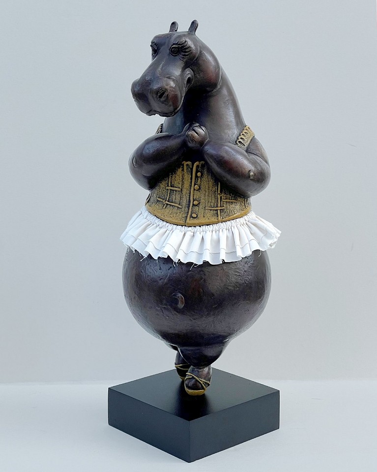 Bjorn Skaarup, Hippo Ballerina, en pointe II, maquette, Ed. of 9, 2024
bronze with fabric skirt, 11 1/2 x 4 1/2 x 4 1/2 in. (29.2 x 11.4 x 11.4 cm)
BS250813