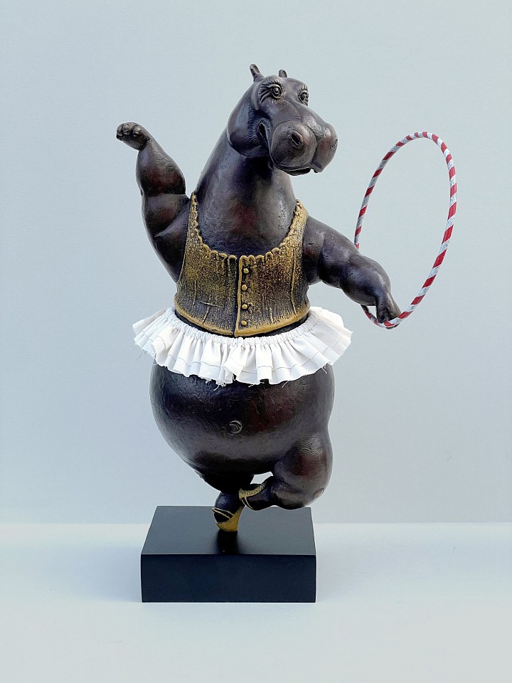 Bjorn Skaarup, Hippo Hula Hoop Dancer IV, maquette, Ed. 1/9, 2025
bronze with fabric skirt, 11 3/4 x 7 x 5 in. (29.8 x 17.8 x 12.7 cm)
BS250806
