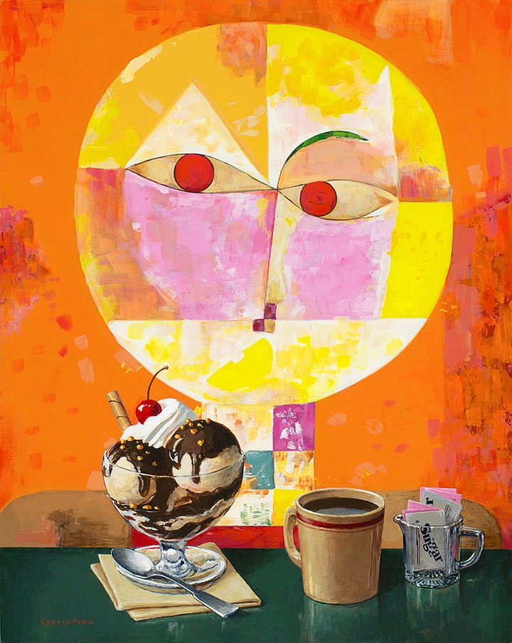 Jenness Cortez, On Sundae, 2025
acrylic on mahogany panel, 20 x 16 in. (50.8 x 40.6 cm)
JC251102
