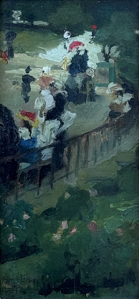 Martha Walter, Luxembourg Gardens, 1904
oil on wood, 9 x 5 in. (22.9 x 12.7 cm)
MW251202