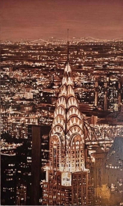 Tommaso Ottieri, Chrysler Building, 2025
oil on board, 27 1/2 x 15 5/8 in. (70 x 40 cm)
TO260103