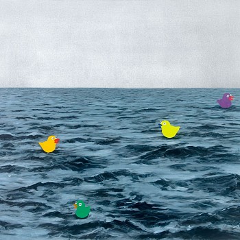 painting:&nbsp;Adam S. Umbach Wave Scene (Duck Squad)