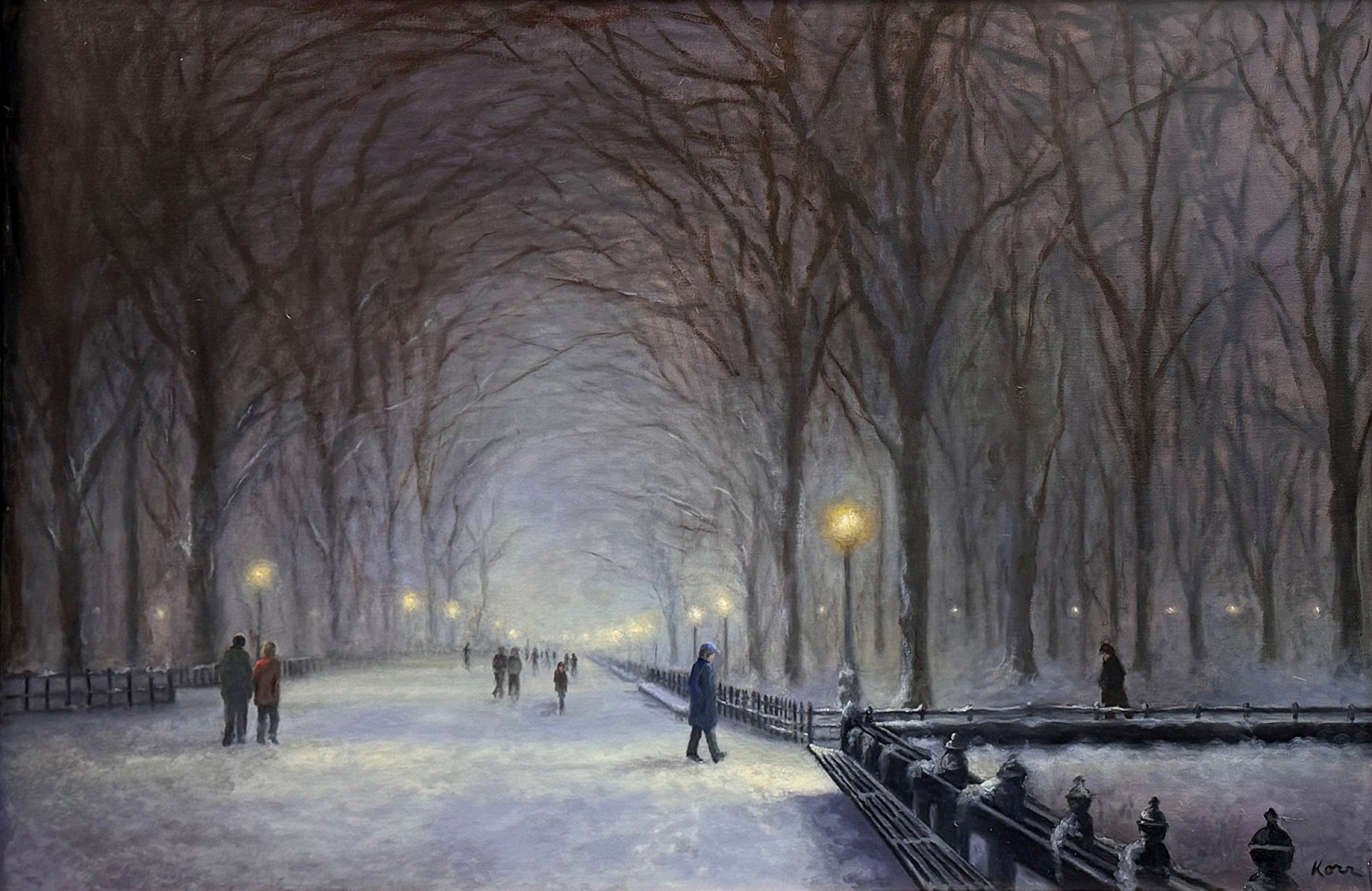 Marla Korr, Snowy Night, Central Park, 2026
oil on canvas, 24 x 38 in. (61 x 96.5 cm)
MK260201