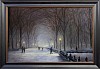 snowy night central park framed