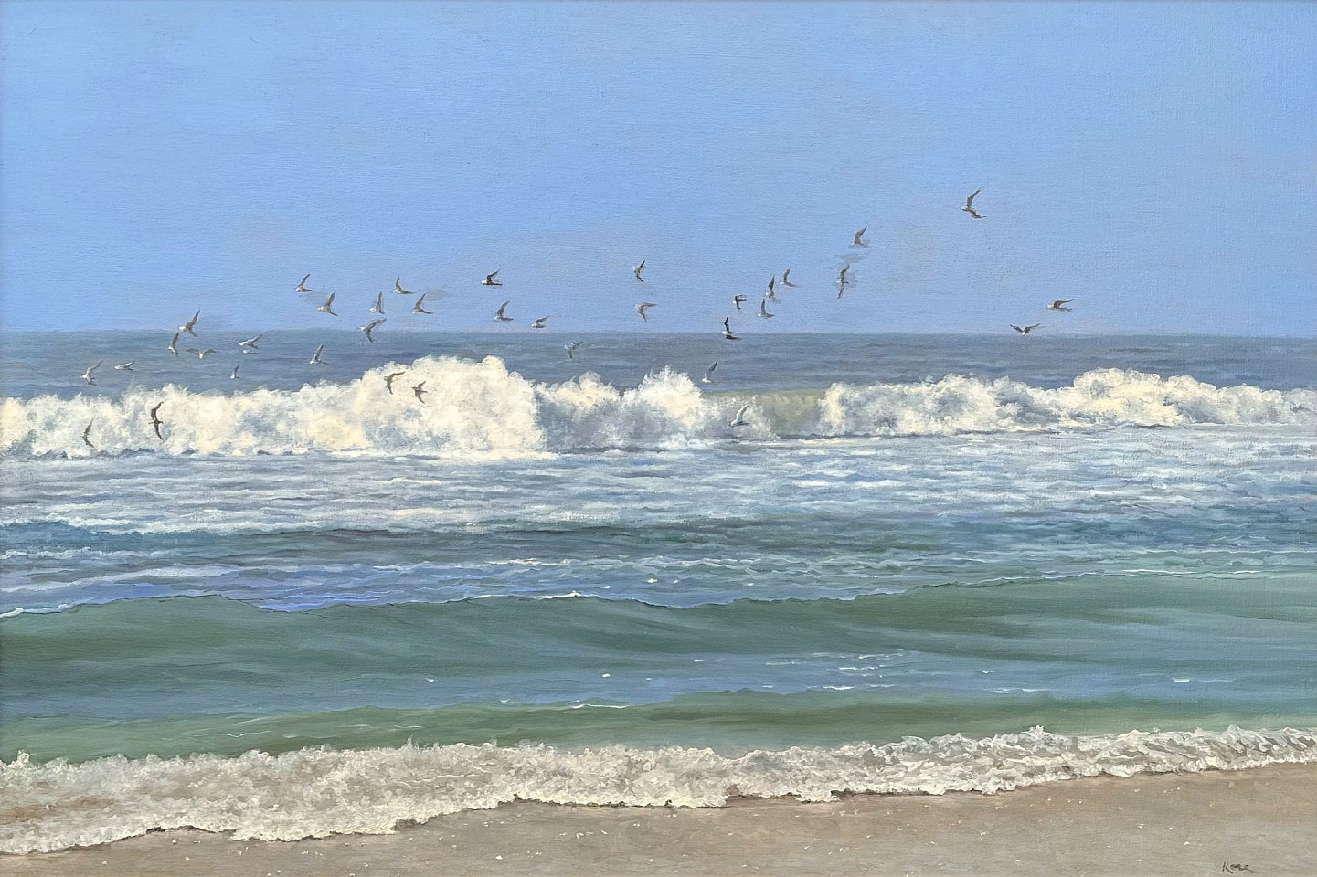 Marla Korr, Maiden Flight of Plovers, 2026
oil on linen, 28 x 42 in. (71.1 x 106.7 cm)
MK260406