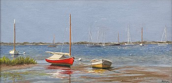 Marla Korr -&nbsp;Marla Korr Red Boat in Low Tide