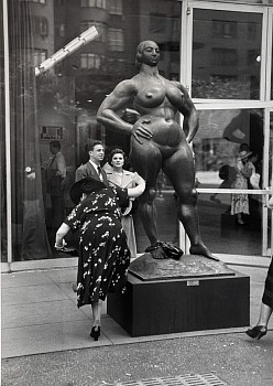 Ruth Orkin -&nbsp;Ruth Orkin Lady with Lachaise statue in MOMA garden