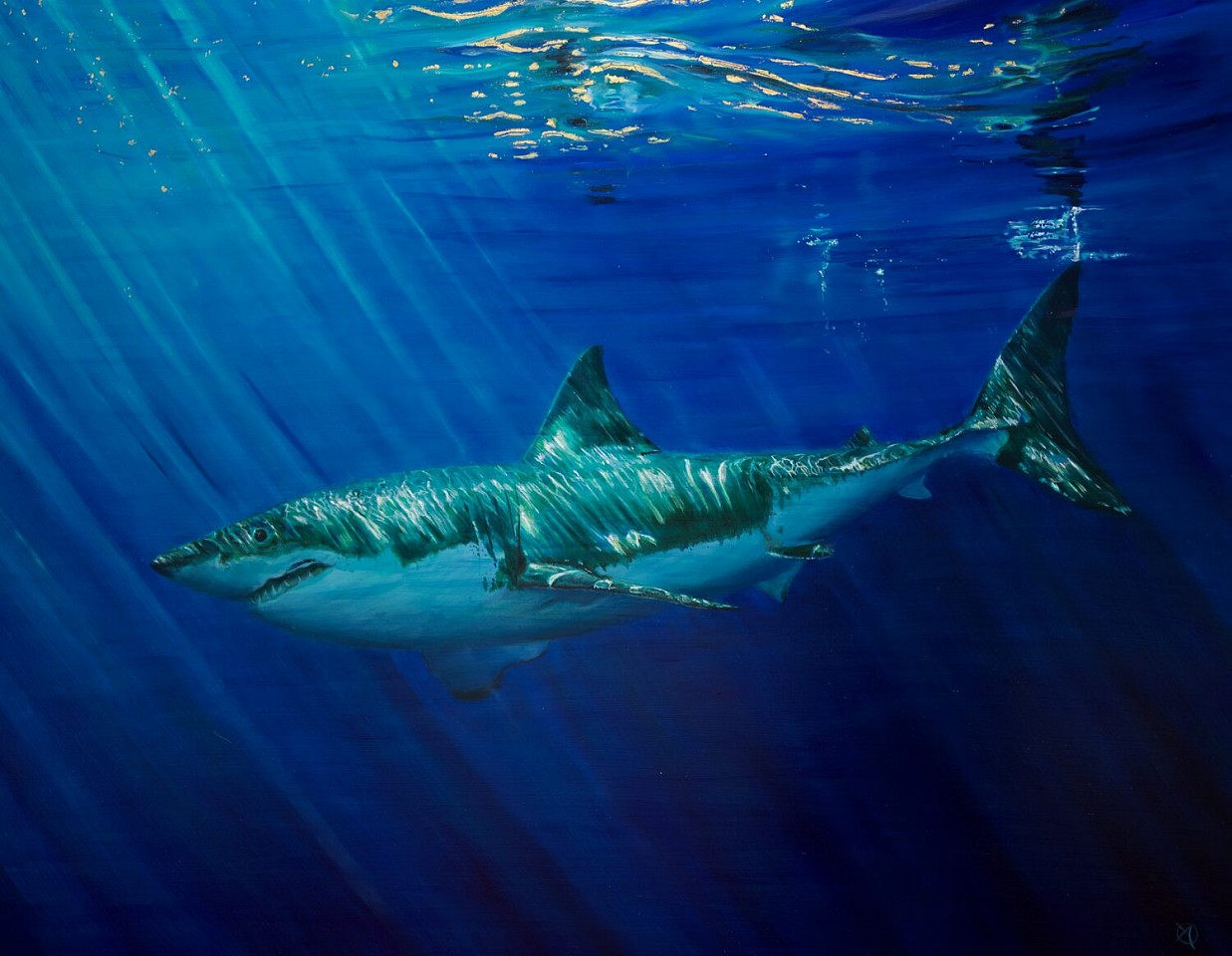 Alexandra Telgmann, Golden Ocean Reflection - Shark, 2026
oil on canvas, 31 1/2 x 39 1/2 in. (80 x 100.3 cm)
AT260401_ASMA