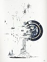 Rob Strati, Fragmented in Blue with Astronomer, Temples and Celestial Innovations
2026, Broken plate, ink on paper
