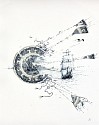 Rob Strati, Tall Ships Setting Sail and Seagulls in Flight
2026, Broken plate, ink on paper