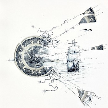 mixed media:&nbsp;Rob Strati Tall Ships Setting Sail and Seagulls in Flight
