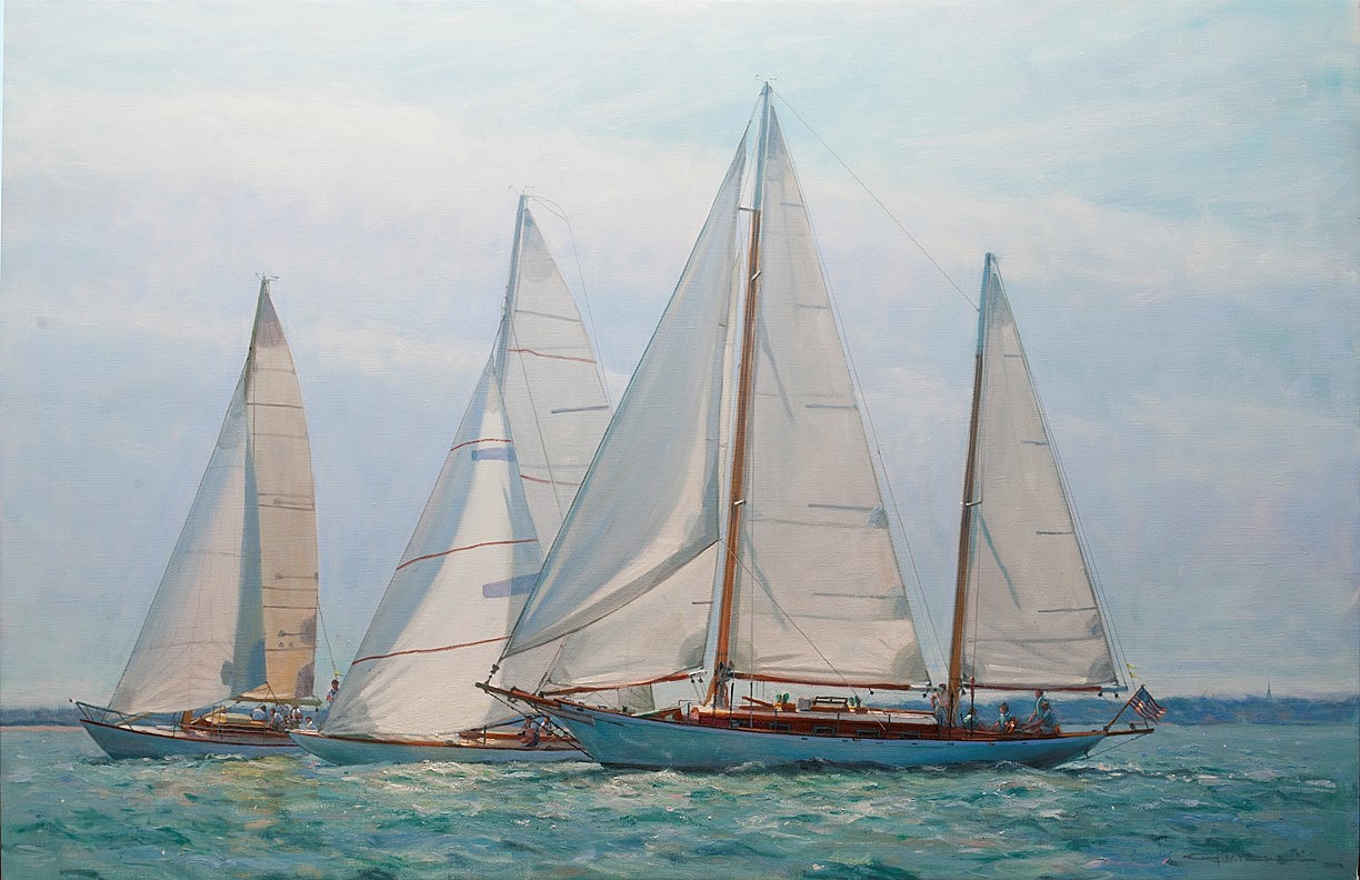 Louis Guarnaccia, American Classics, Nantucket Opera House Cup Regatta, 2026
oil on linen, 26 x 40 in. (66 x 101.6 cm)
LG260703