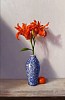 henry dayliliyinablueandwhiteceramicvase