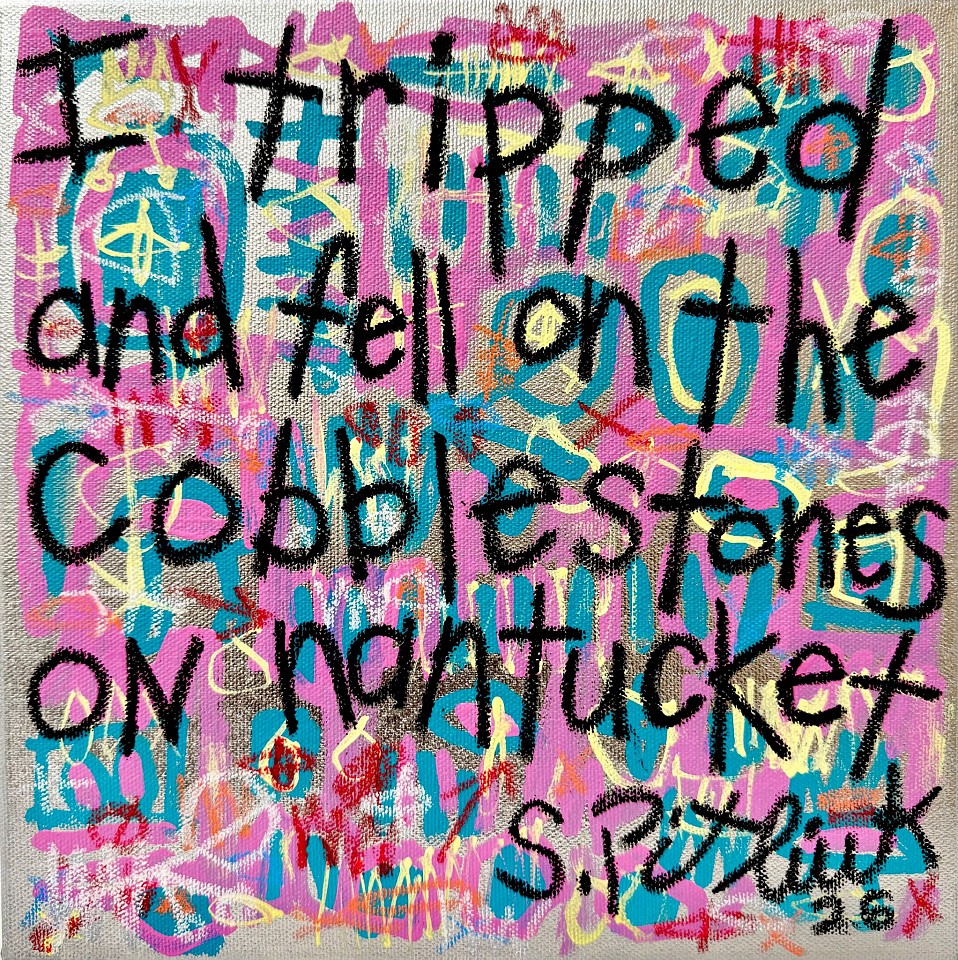 Stephen Pitliuk, I tripped and fell on the cobblestones on Nantucket, 2026
mixed media on canvas, 10 x 10 in. (25.4 x 25.4 cm)
SP260903